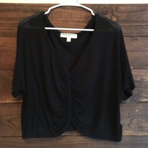 Black V-Neck Slouchy Top